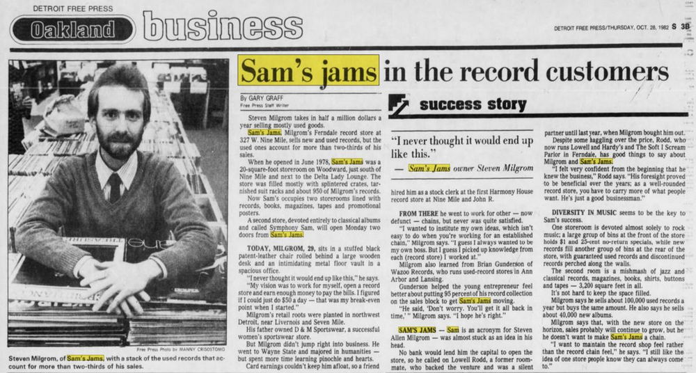 Sams Jams - Oct 1982 Article